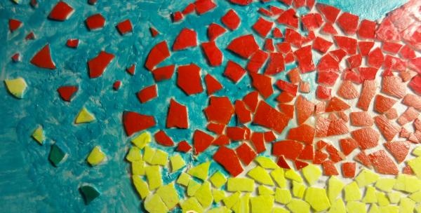 Quadre mosaic d’una closca d’ous