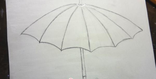 วาดภาพร่างของร่ม