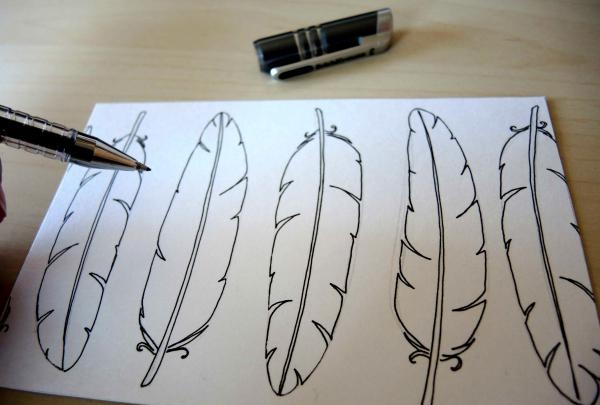 dibujar plumas