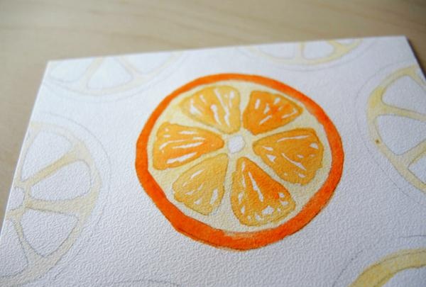 nupieškite apelsiną