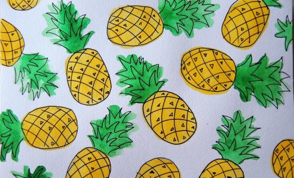 desenați ananasul