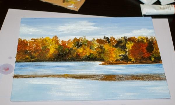 Pintura al óleo el aliento de otoño