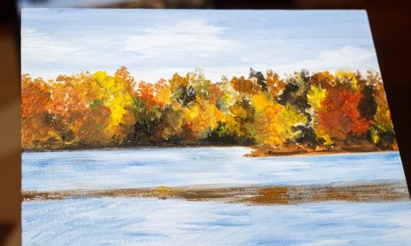 Pintura al óleo el aliento de otoño