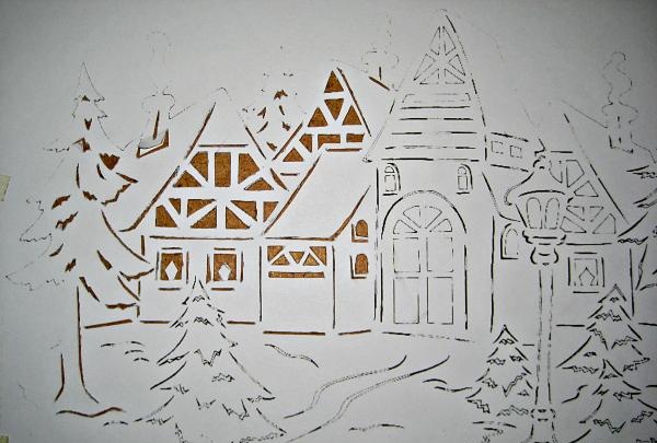 Коледна украса на прозорци, направена от хартия