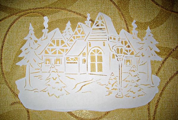 Коледна украса на прозорци, направена от хартия