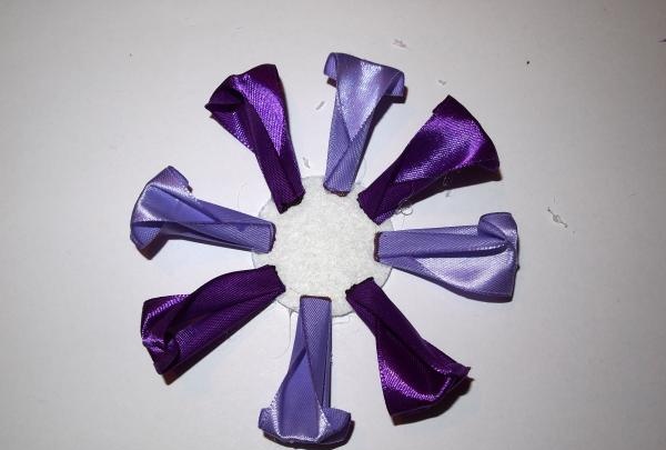 Lush purple satin ribbon bow