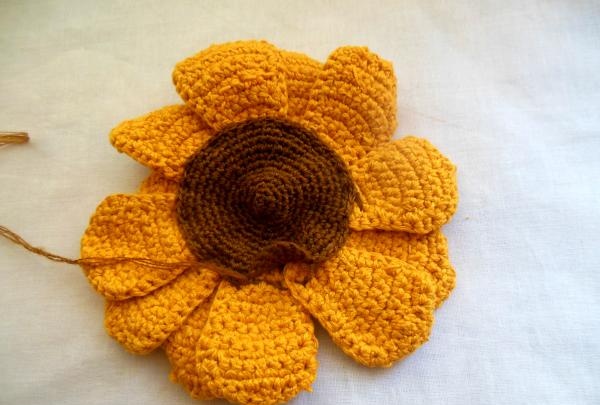 Floarea-soarelui croșetată