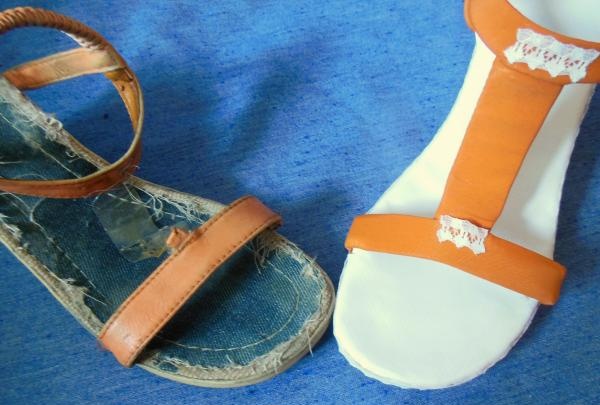 Подмяна на стелките на стари сандали