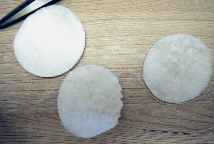 Craft for the new year from cotton pads