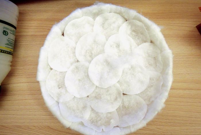 Craft for the new year from cotton pads