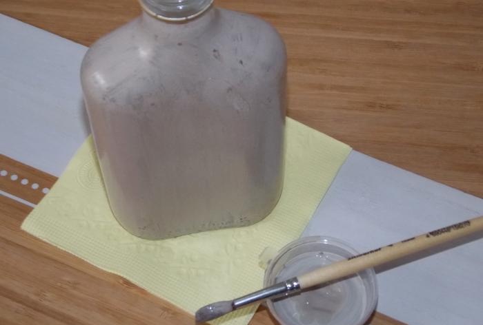 Decoupage glazen fles