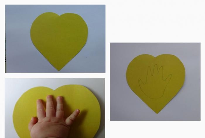 Card de felicitare Inima cu o palmă pentru copii