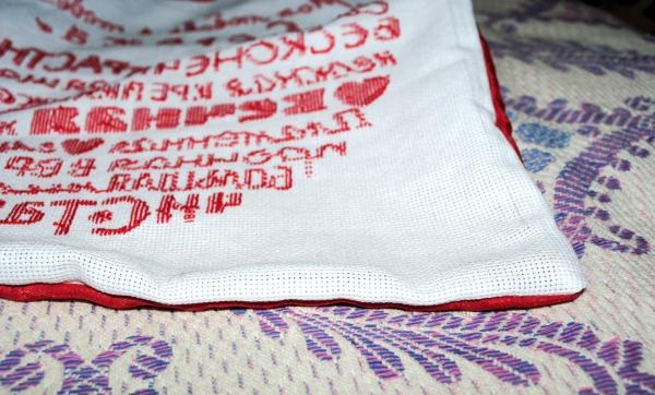 embroidered cushion