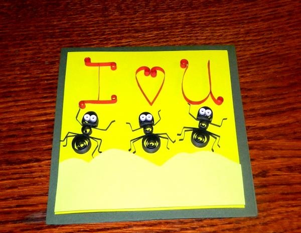 Targeta de felicitació amb formigues