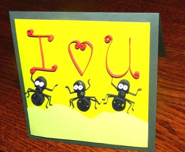Поздравителна картичка с мравки