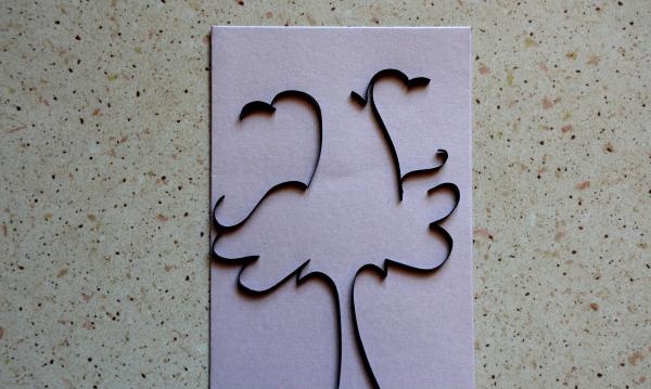 Quilling postcard Love tree