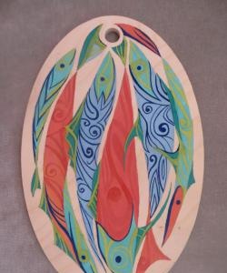 Kitchen board with abstract pattern