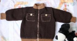 Плетене на една кука есенно яке за бебе на 3 години