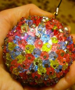 Christmas ball made of beads