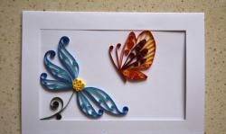 Kartka z życzeniami „Motyl na kwiacie”