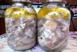 Птиче месо в саламура (за дългосрочно съхранение)