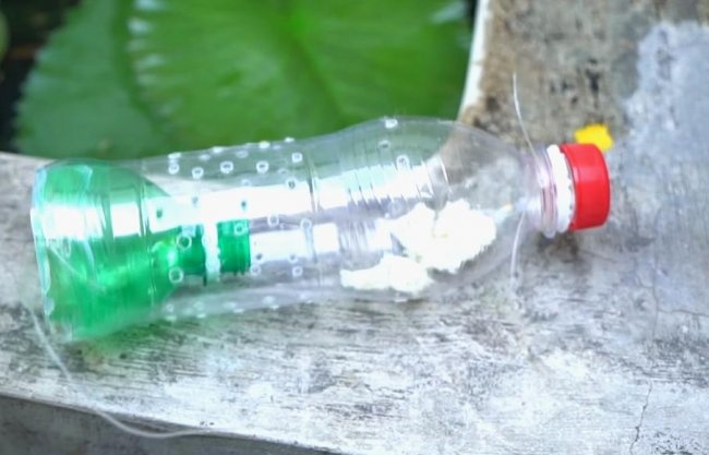 Memancing dengan botol plastik