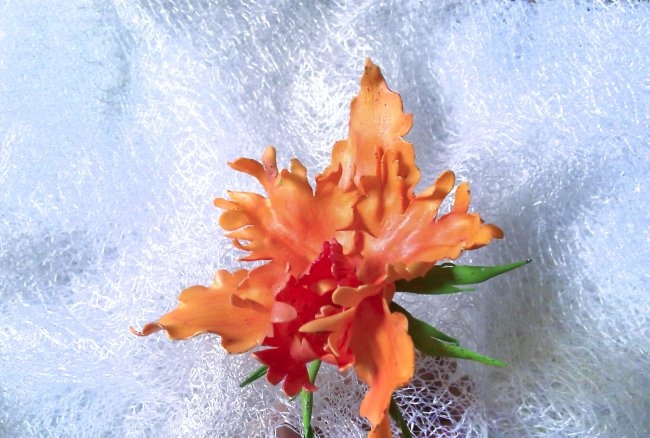 Orquídea - decoração de Natal para cabelos
