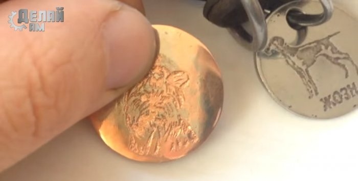 Transférer un dessin sur une pièce de monnaie