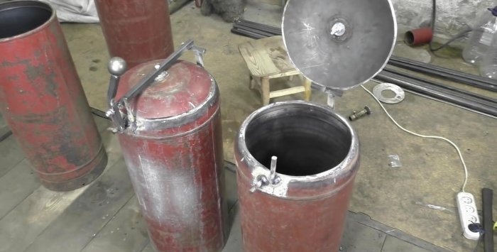 Gaskylinder träbaserat värmebatteri