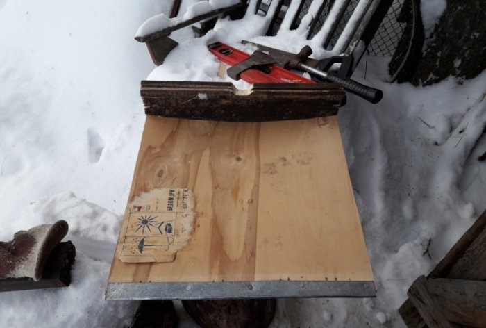 DIY koka lāpsta sniegam