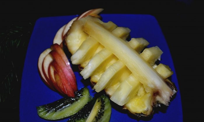 Hur vackert hackad ananas
