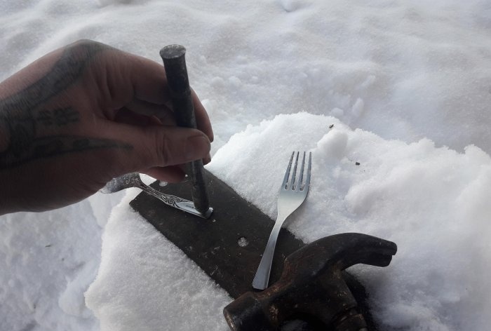 DIY folding fork spoon