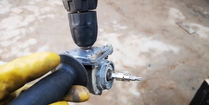 Screwdriver gear from a broken grinder gearbox