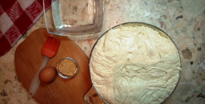 Fırında Özbek tortilla.