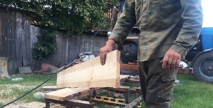 How to make a sawmill from improvised materials