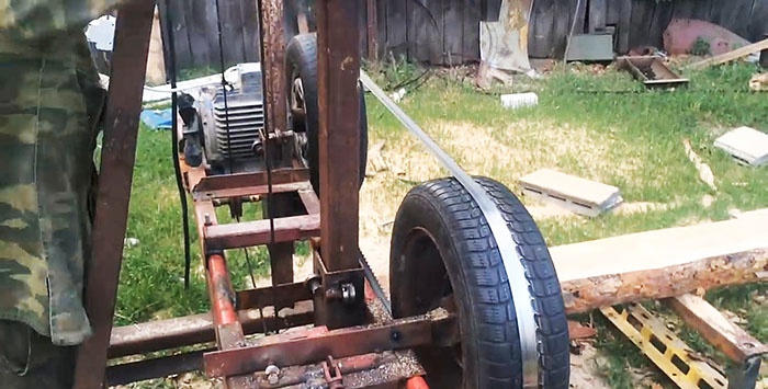 How to make a sawmill from improvised materials