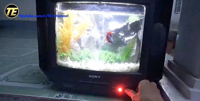 Kaip padaryti akvariumą iš seno televizoriaus