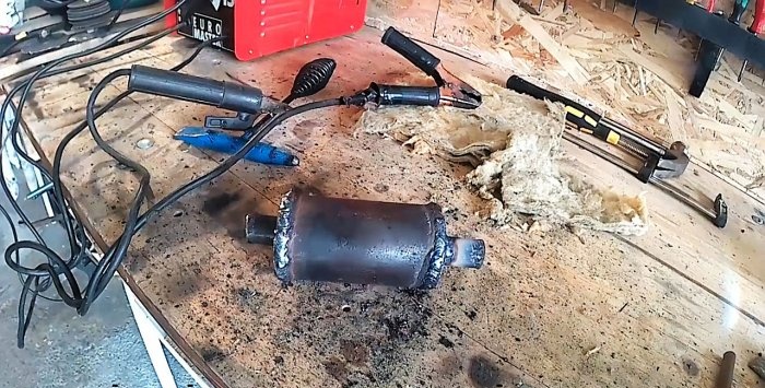 Homemade silencer for motokosa