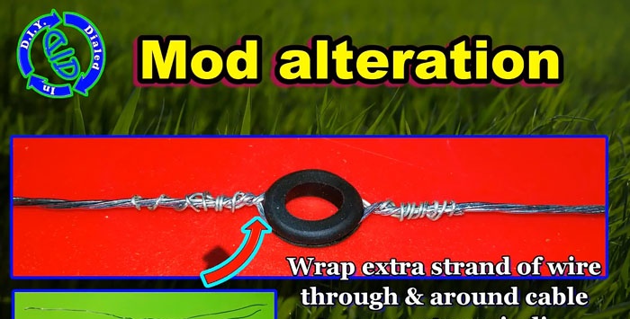 Menggantikan garis memancing trimmer dengan kabel keluli