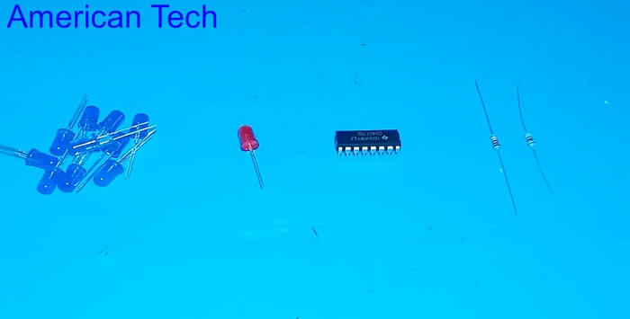 Najjednoduchšie bežiace svetlá iba na jednom čipe bez programovania