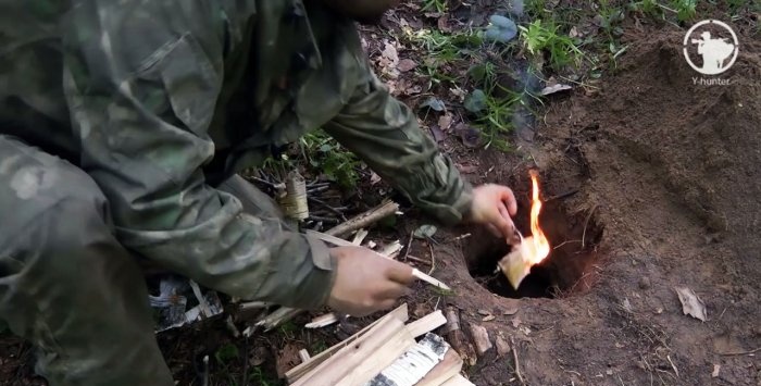 Cum să faci un foc cercetaș, o afumă fără fum