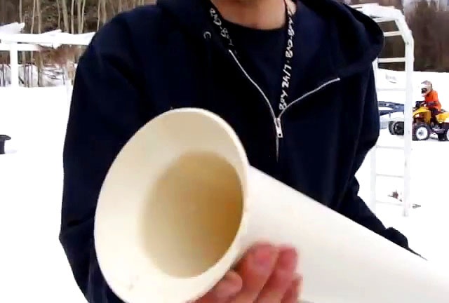 How to make a funnel skirt at the end of a PVC pipe