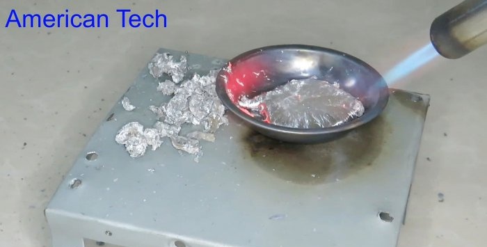 Smelting aluminum cans into bullion at home