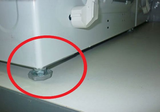 Regolazione dell'altezza delle gambe della lavatrice