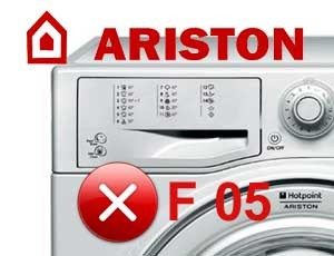 Erro f05 na máquina de lavar roupa Ariston