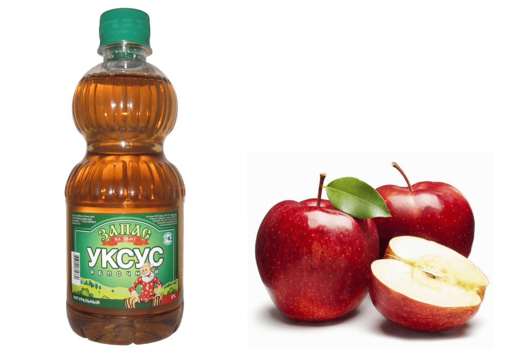 ābolu sidra etiķa skalošana