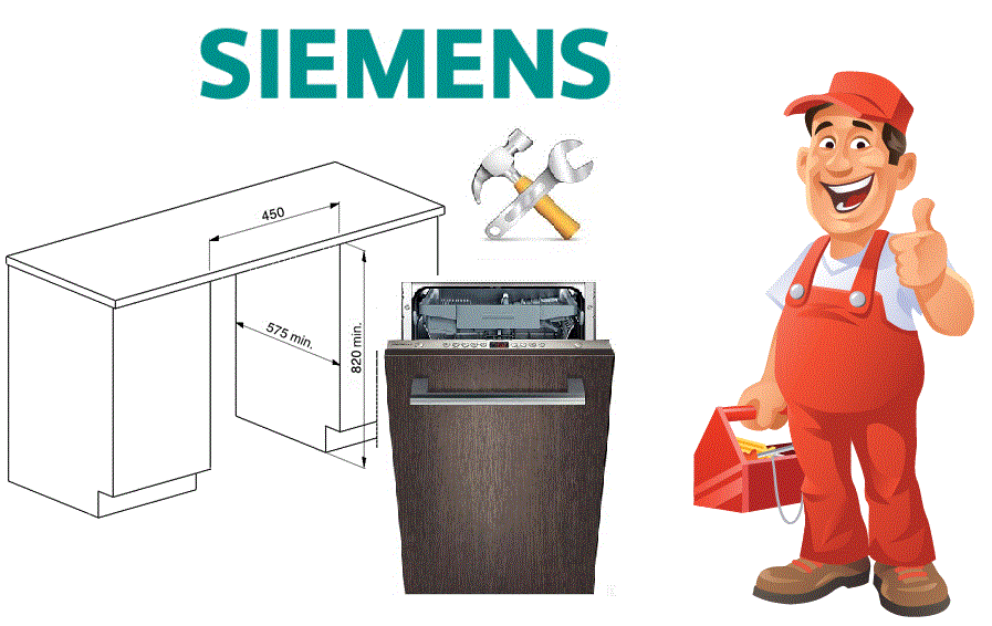 Pemasangan DIY mesin pencuci pinggan Siemens