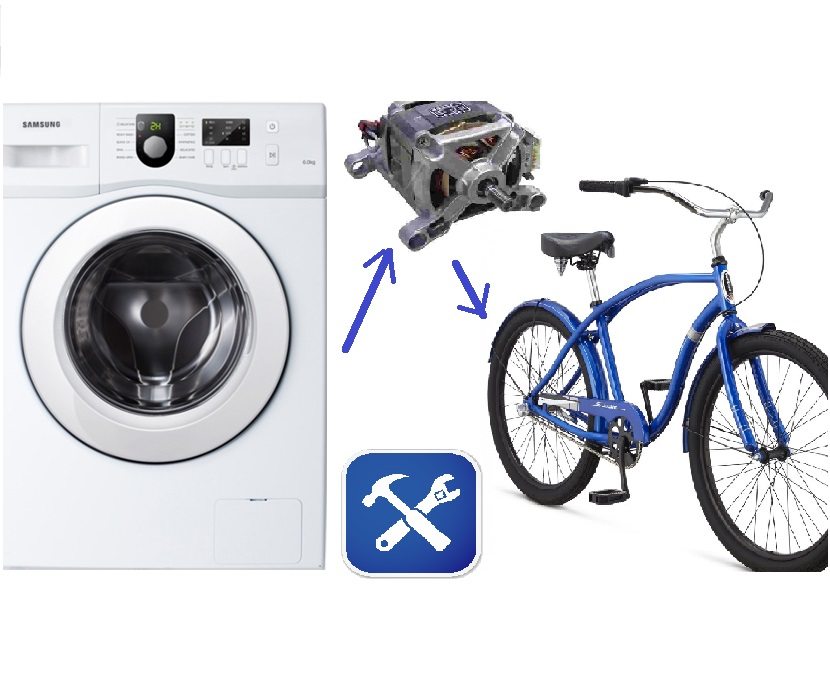 El motor de la lavadora a la bicicleta.