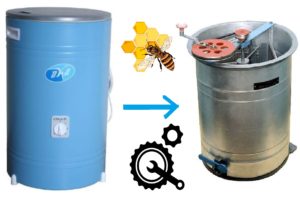 Homemade honey extractor from a washing machine