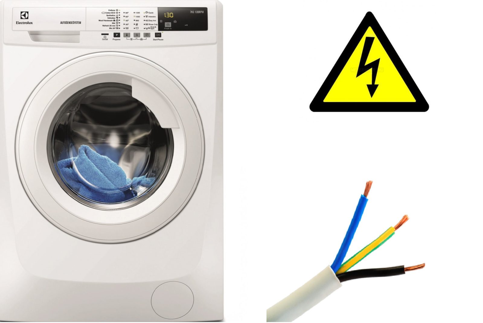 Ang seksyon ng cable para sa washing machine